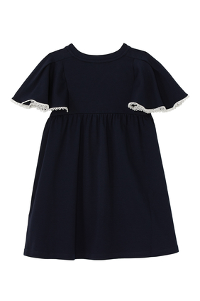 Embroidered Cotton Bell Sleeve Dress