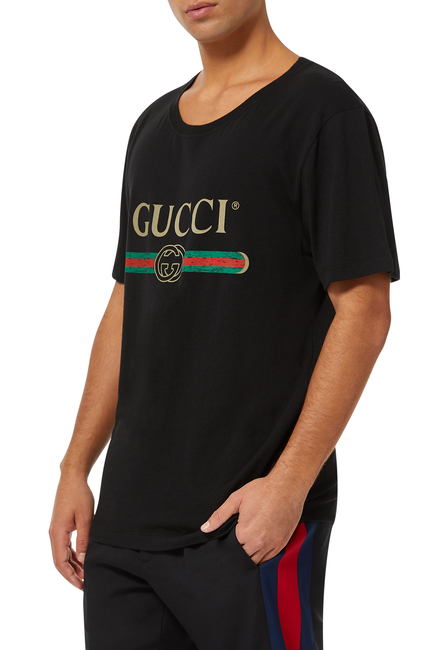 Gucci Logo Print Cotton T-Shirt