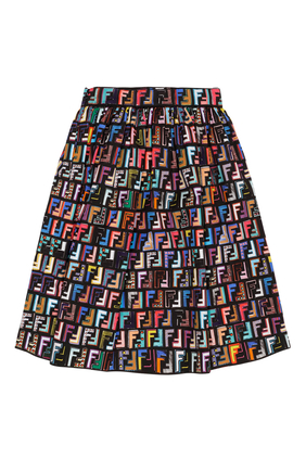 Logo Print Poplin Skirt