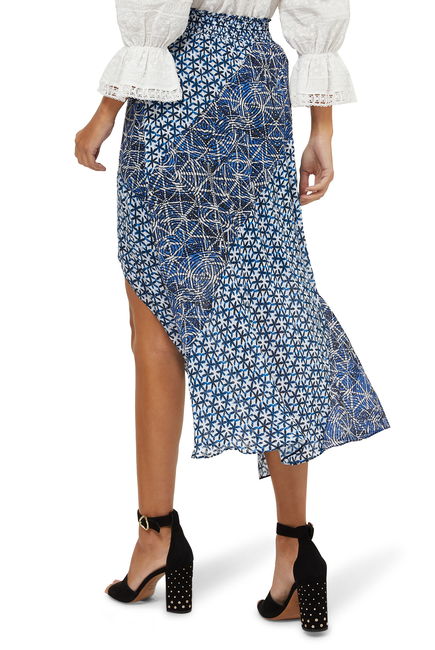 Abstract Pattern Midi Skirt