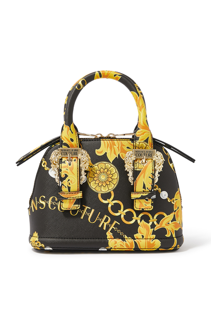 Versace Jeans Couture women's bag in imitation leather with pearl print  Black-Gold