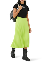 Crepe Pleated Midi Skirt