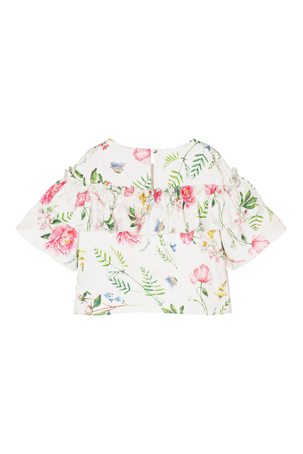 Kids Floral Satin Blouse