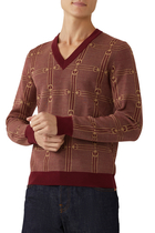 Horsebit Jacquard Knit Sweater