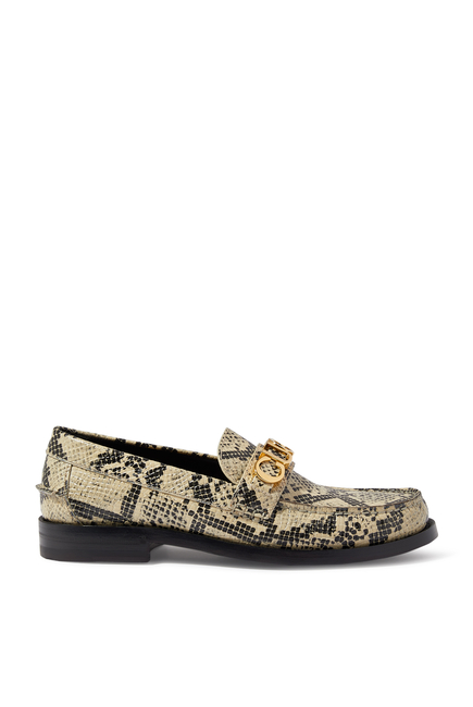 Python Logo Leather Loafers