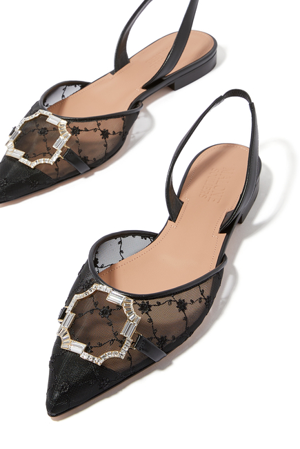 Misha Mesh Slingback Ballerina Flats