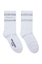 Logo Print Diamante Cotton Blend Socks