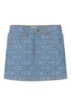 Kids Logo Jacquard Denim Skirt