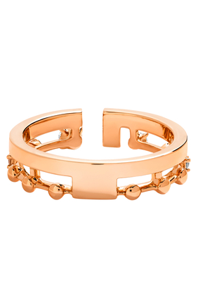 Avenues  Index Ring, 18k Rose Gold with Full Diamonds