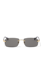  Mc Stan Rimless Men And Women Sunglasses Retro Luxury Gold Metal