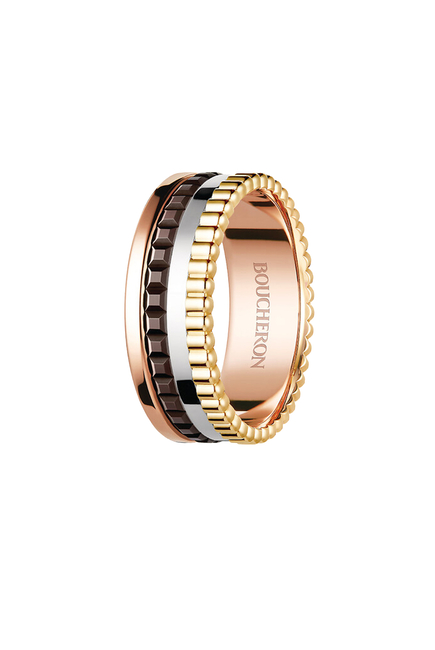 Quatre Classique Small Ring, 18k Mixed Gold & PVD