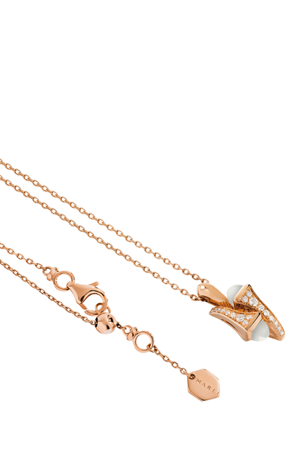 Cleo Huggie Pendant, 18K Rose Gold with Moonstone & Diamonds