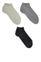 Combed Cotton Trainer Socks, Set of Three