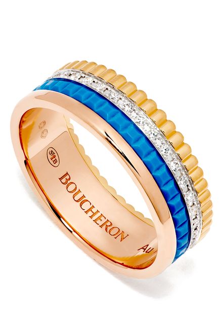 Quatre Blue Edition Diamond Ring, 18k Mixed Gold & Diamonds