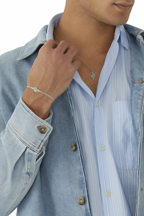 Miansai Men's Volt Link Paper Clip Bracelet, Sterling Silver, Size L