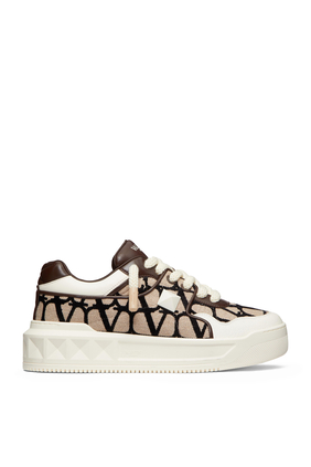 Louis Vuitton Beige LV Women's Calfskin Leather Lace Up Leisure 39.5 Trainers