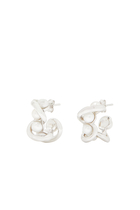 Molten Pearl Twisted Mini Double Hoop Earrings