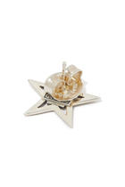 Star Single Stud Earring, 18k Gold & Sterling Silver with Black Diamond