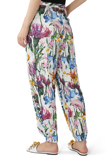 Floral Print Tapered Pants