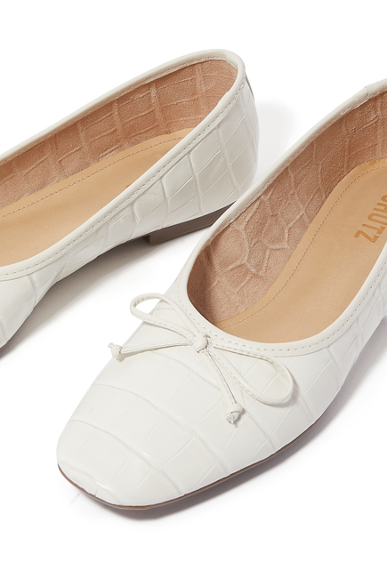 Croc Embossed Ballerina Flats