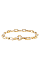 Pavé Chain Bracelet, 18k Yellow Gold & Diamond