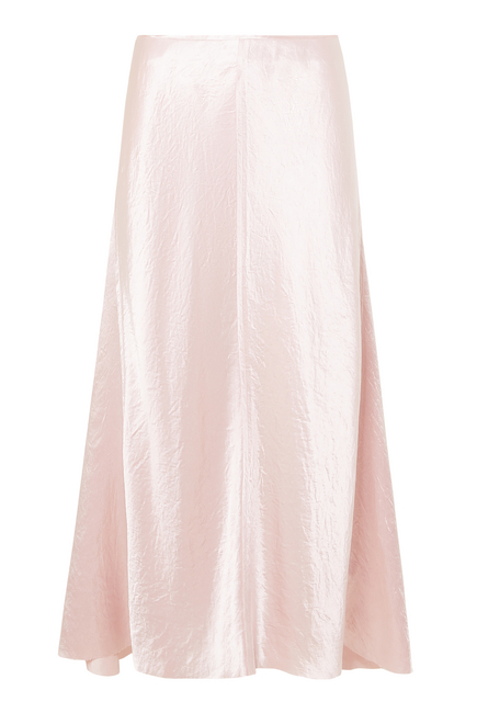 Raw Edge Paneled Slip Midi Skirt