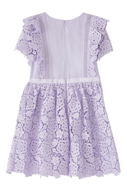 Kids Scalloped Floral Lace Dress