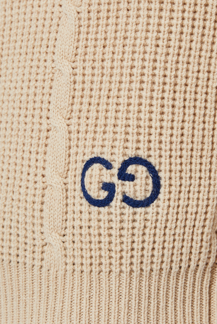 GG Cable Knit Wool Sweater