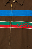 Cotton Logo Stripe Jacket