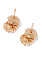 Serpent Bohème XS motif stud earrings, paved with diamonds, in yellow gold