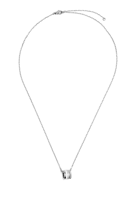 Quatre Double White Edition Large Pendant Necklace, 18k White Gold & Diamonds