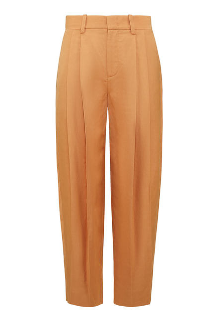 Pleat Front Tapered Pants