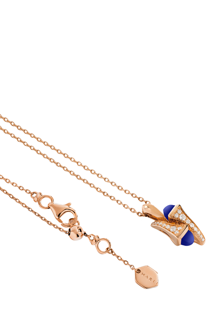 Cleo Diamond Huggie Pendant, 18K Rose Gold with Lapis Lazuli & Diamonds