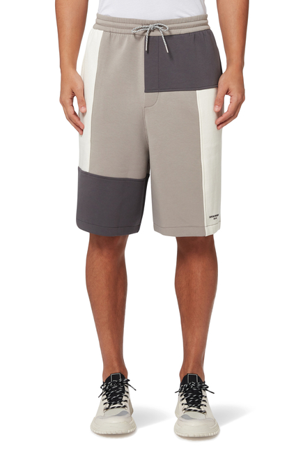 Colorblock Sweat Shorts in Cotton Jersey