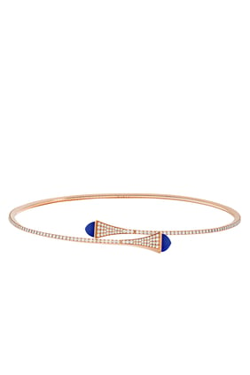 Cleo Diamond Slim Slip-On Necklace, 18K Rose Gold With Lapis Lazuli & Diamonds