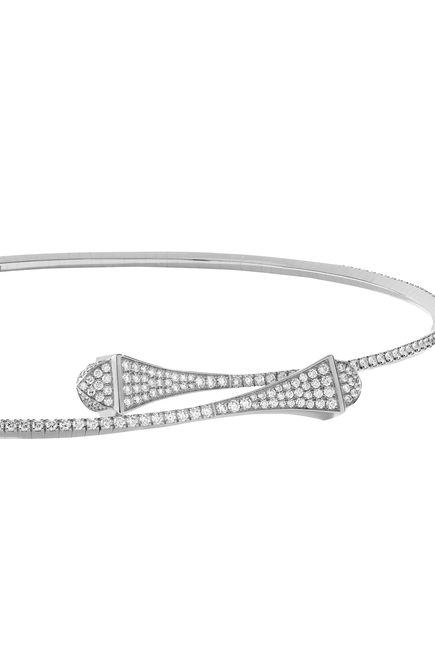Cleo Full Diamond Slip-On Necklace, 18k White Gold & Diamonds