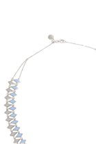 Double Line Mosaic Choker, 18K White Gold & Diamonds