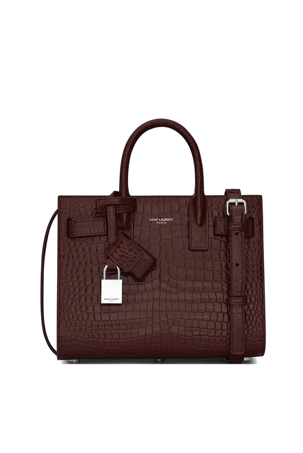 Classic Sac de Jour Nano in Crocodile-Embossed Shiny Leather