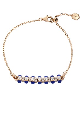 Tip-Top Diamond Chain Bracelet, 18K Rose Gold With Lapis Lazuli & Diamonds