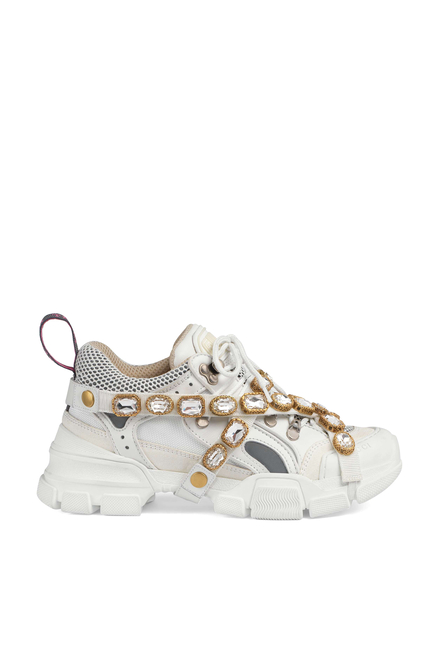 Gucci Crystal Embellished Flashtrek Sneakers