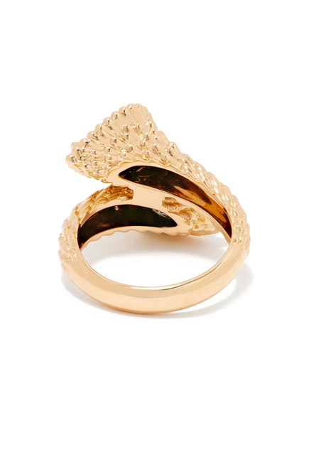 Serpent Bohème Ring, 18k Yellow Gold & Malachite