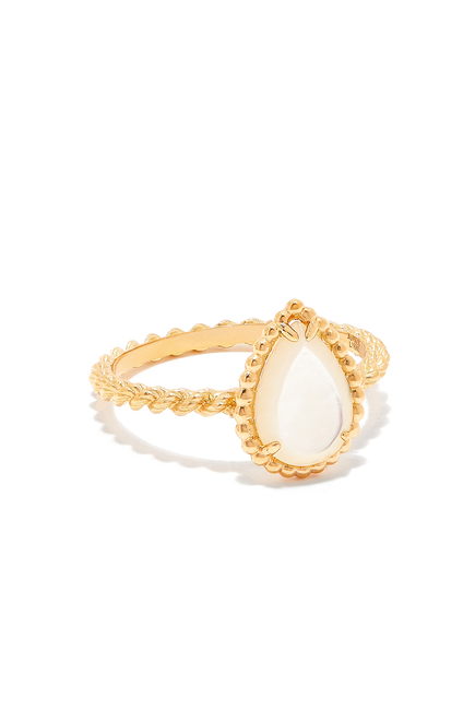 Serpent Boheme Ring, 18k Yellow Gold & Mother Of Pearl