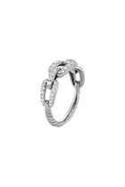 Stax Chain Link Ring, 18k White Gold