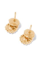 Serpent Bohème S motif stud earrings, paved with diamonds, in yellow gold
