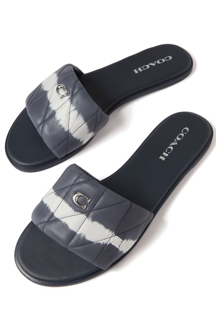 Holly Tie-Dye Quilted Slides