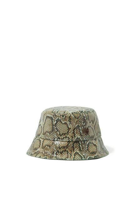 Snake-Print Bucket Hat