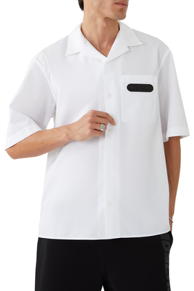 Rubber Logo Short Sleeve Cotton Shirt
