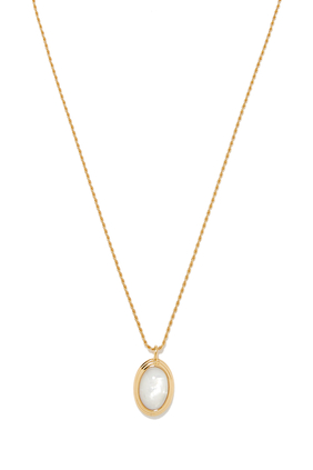 Savi Ridge Necklace, 18k Yellow Gold & Pearl