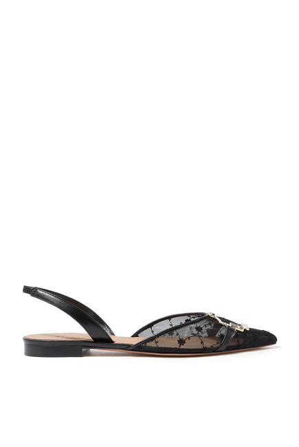 Misha Mesh Slingback Ballerina Flats