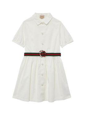 Cotton Dress with Apple Buckle